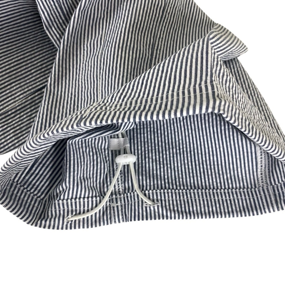 Nylora Womens Baggy Taper Cargo Crop Pants One Size Fits Most Striped Navy White - Picture 12 of 12